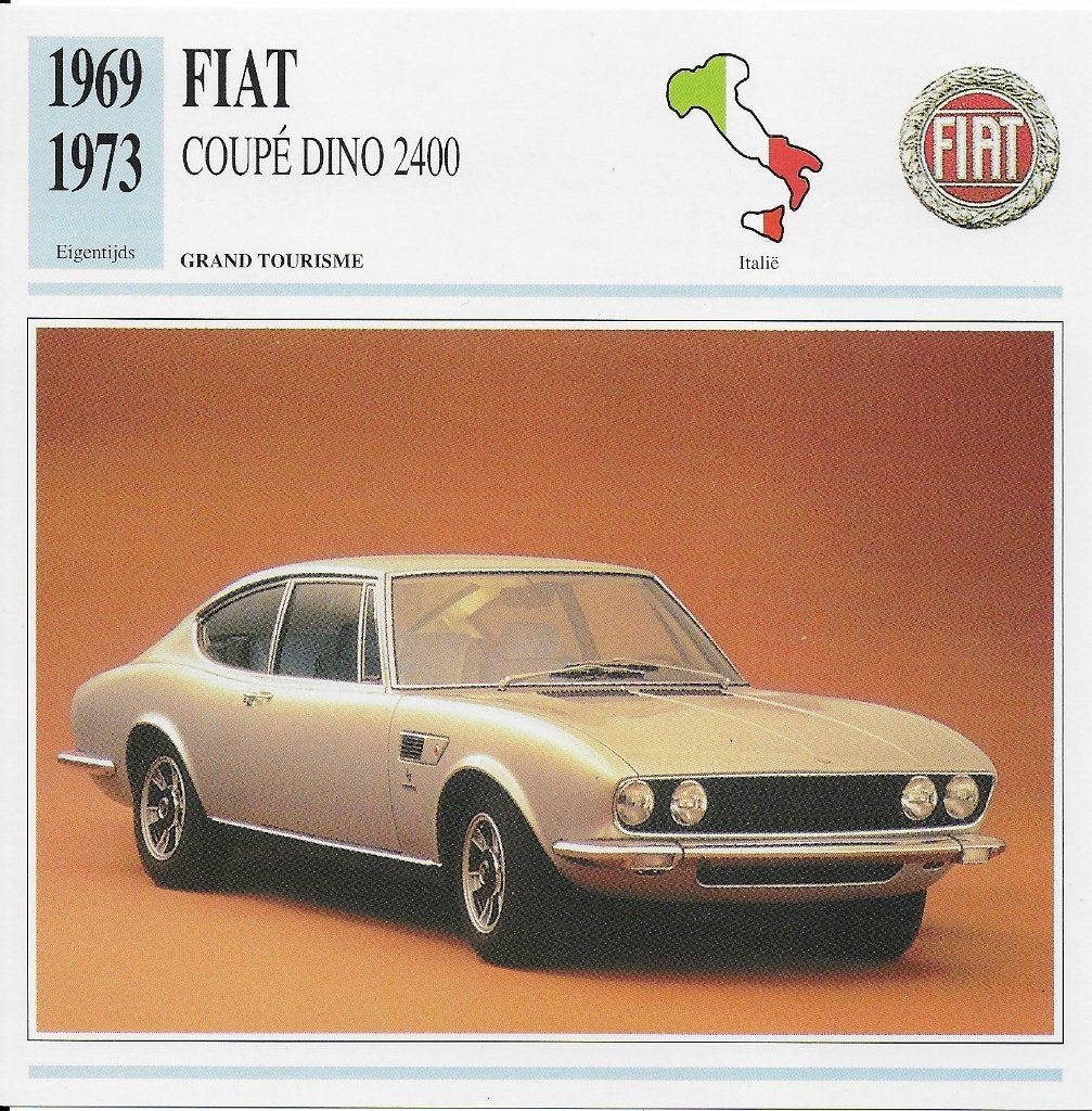 Ma782 autokaart fiat coupe dino 2400 ( 1969 - 1973 ), Ophalen of Verzenden, Zo goed als nieuw, Motoren