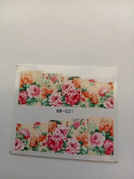 Velletje nagel water decals stickers GN-021 bloem roze tinte, Nieuw, Ophalen of Verzenden, Toebehoren, Handen en Nagels