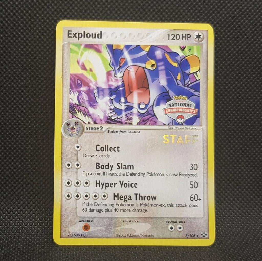 Pokemon promo exploud national championships staff, Ophalen of Verzenden, Zo goed als nieuw, Losse kaart, Foil