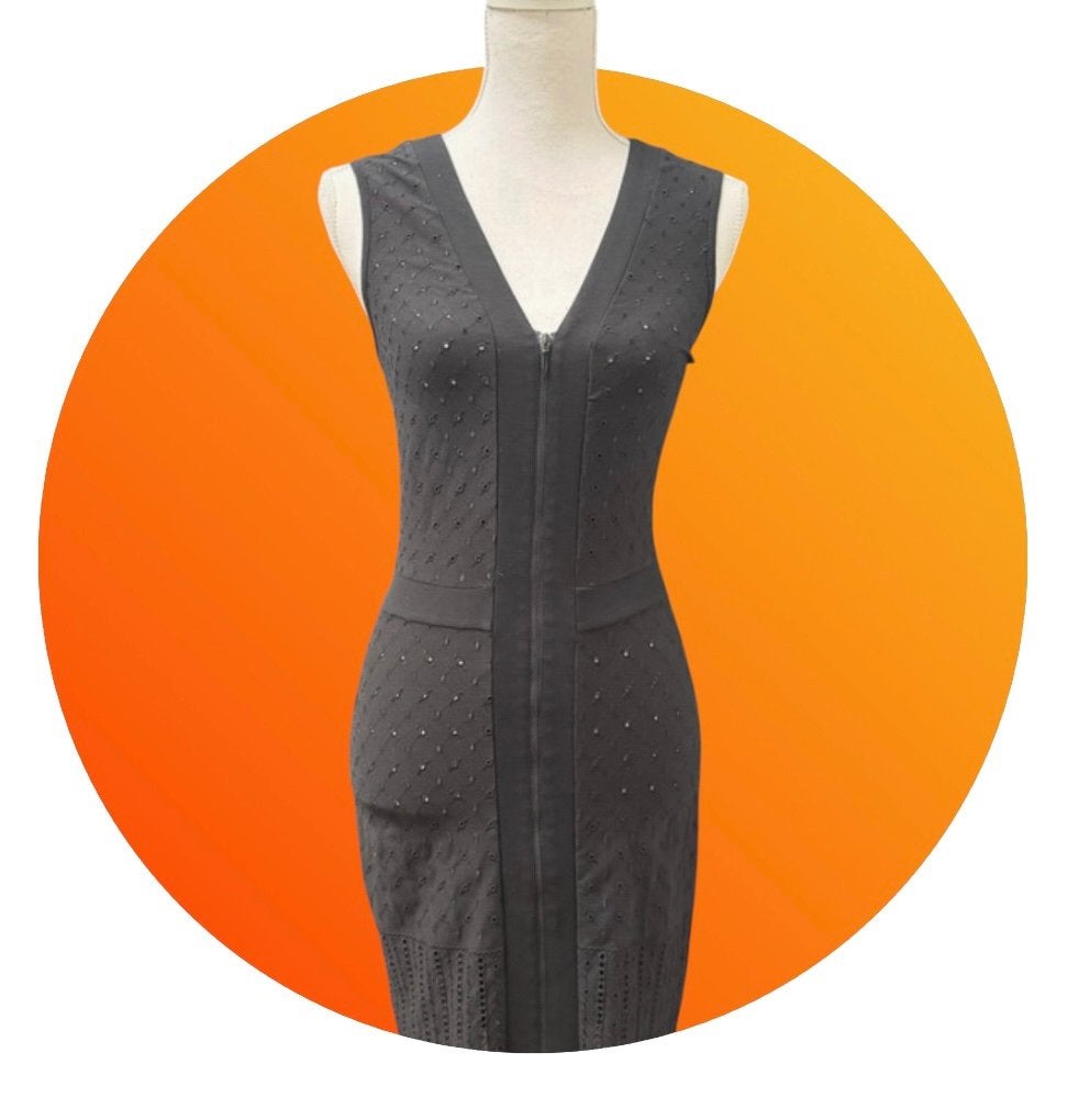 Anti-Flirt zwarte broderie anglaise jurk maat S, Zwart, Ophalen of Verzenden, Zo goed als nieuw, Knielengte