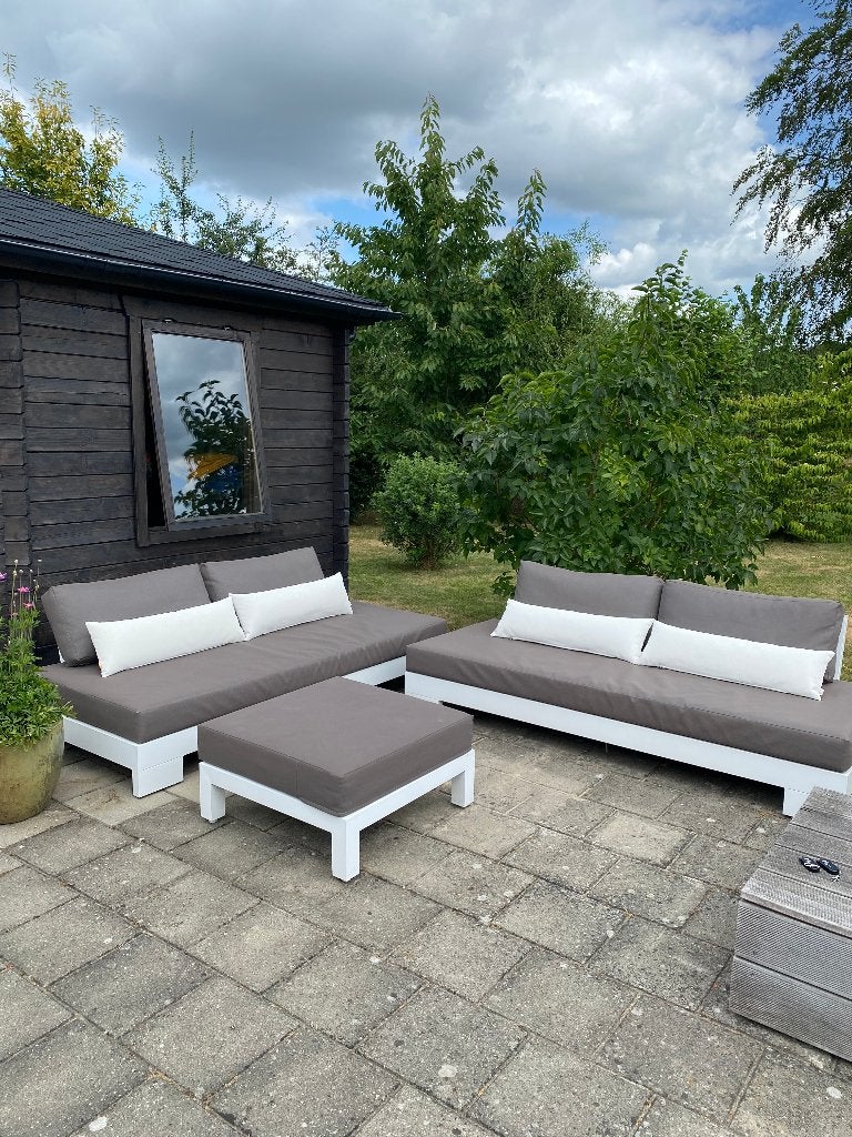 loungeset 3-delig met 'all-weather' kussens en verlichting, Tuin en Terras, Ophalen, 4 zitplaatsen, Gebruikt, Bank