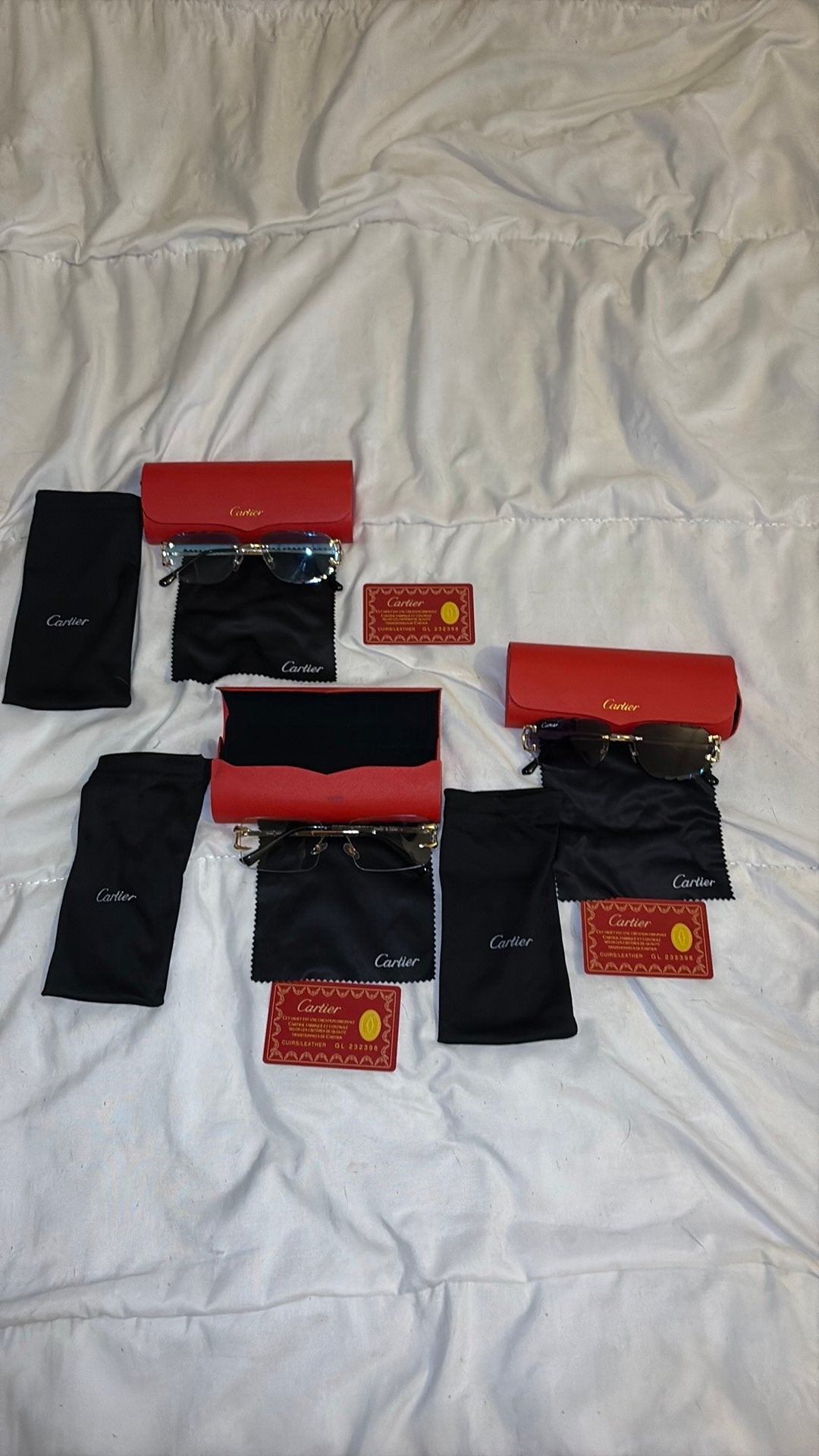 3 cartier brillen ( verschillende), Overige merken, Zonnebril, Overige kleuren, Nieuw