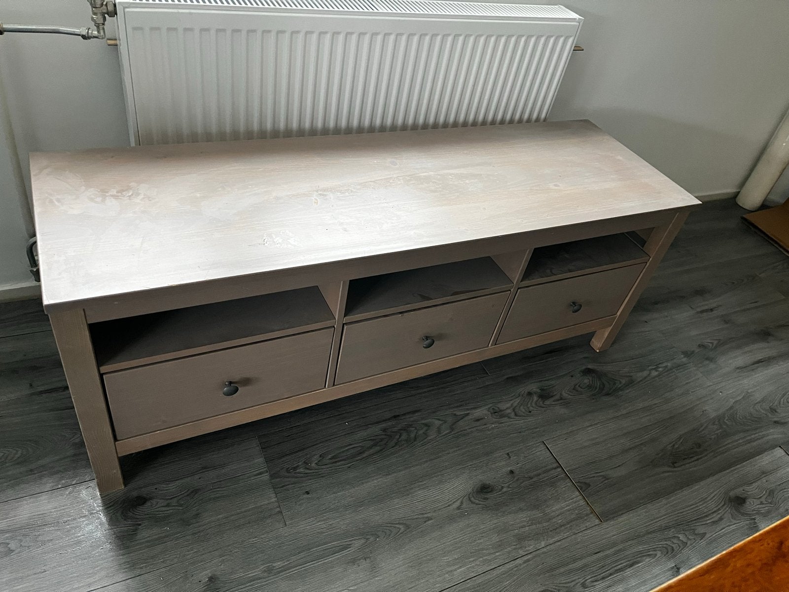 TV-meubel met 3 lades - Licht hout, Ophalen, Gebruikt, 100 tot 150 cm, Minder dan 100 cm