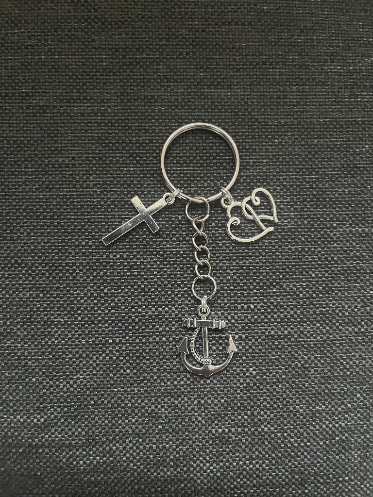 Sleutelhanger geloof, hoop en liefde dubbel hart en kruisje, Verzamelen, Ophalen of Verzenden, Nieuw, Overige typen