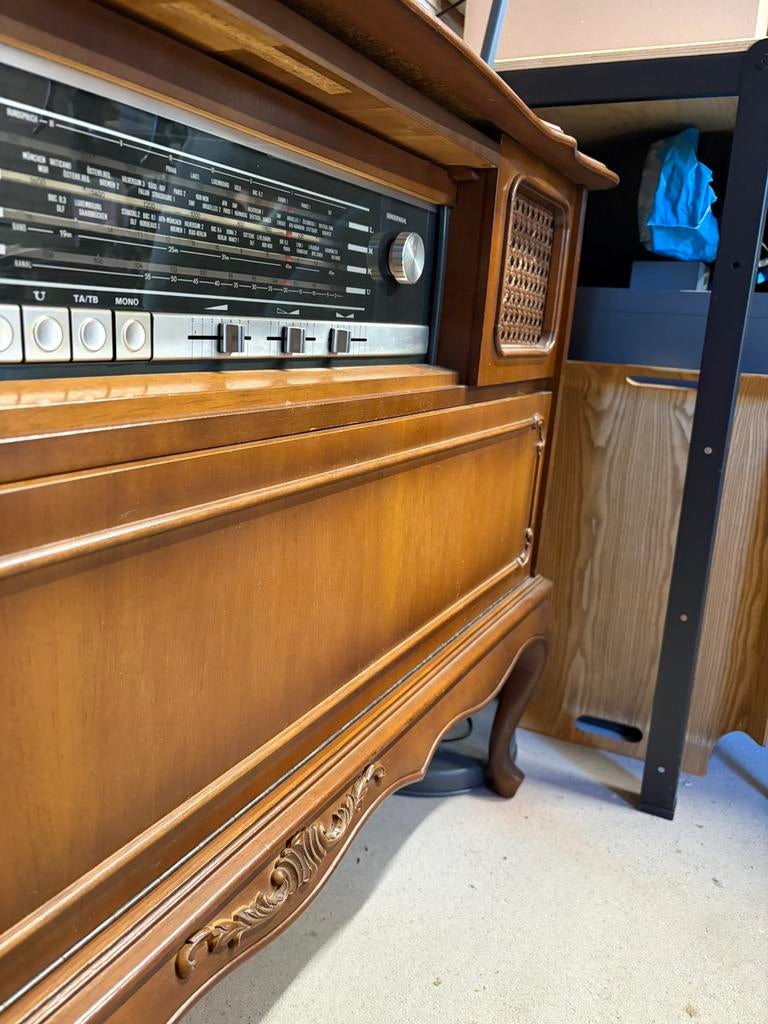 Vintage platenkast / muziekmeubel met platenspeler, Huis en Inrichting, Ophalen, Gebruikt