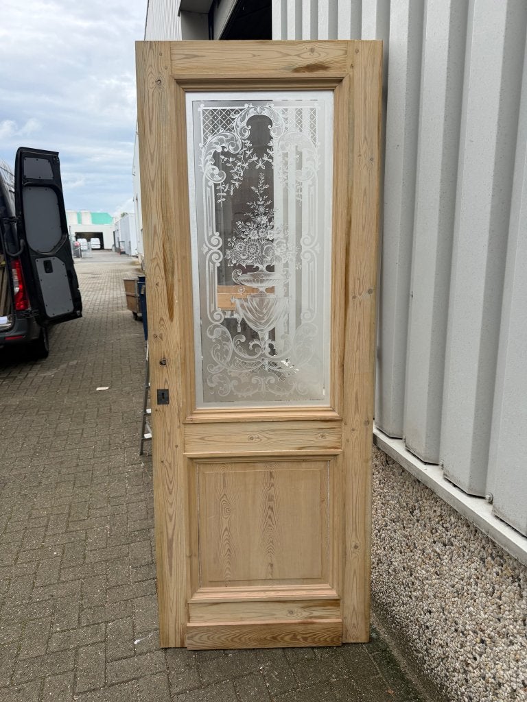 Prachtige geloogde antieke paneeldeur met geetst glas, Doe-het-zelf en Verbouw, La belle porte, Jurgen.hoogenboezem@gmail.com
