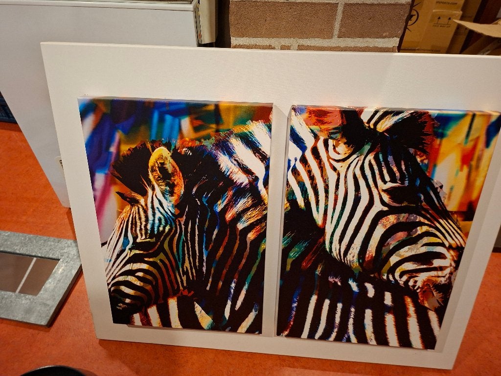 Schilderij zebra's, Ophalen, Gebruikt, Schilderij, 75 tot 100 cm