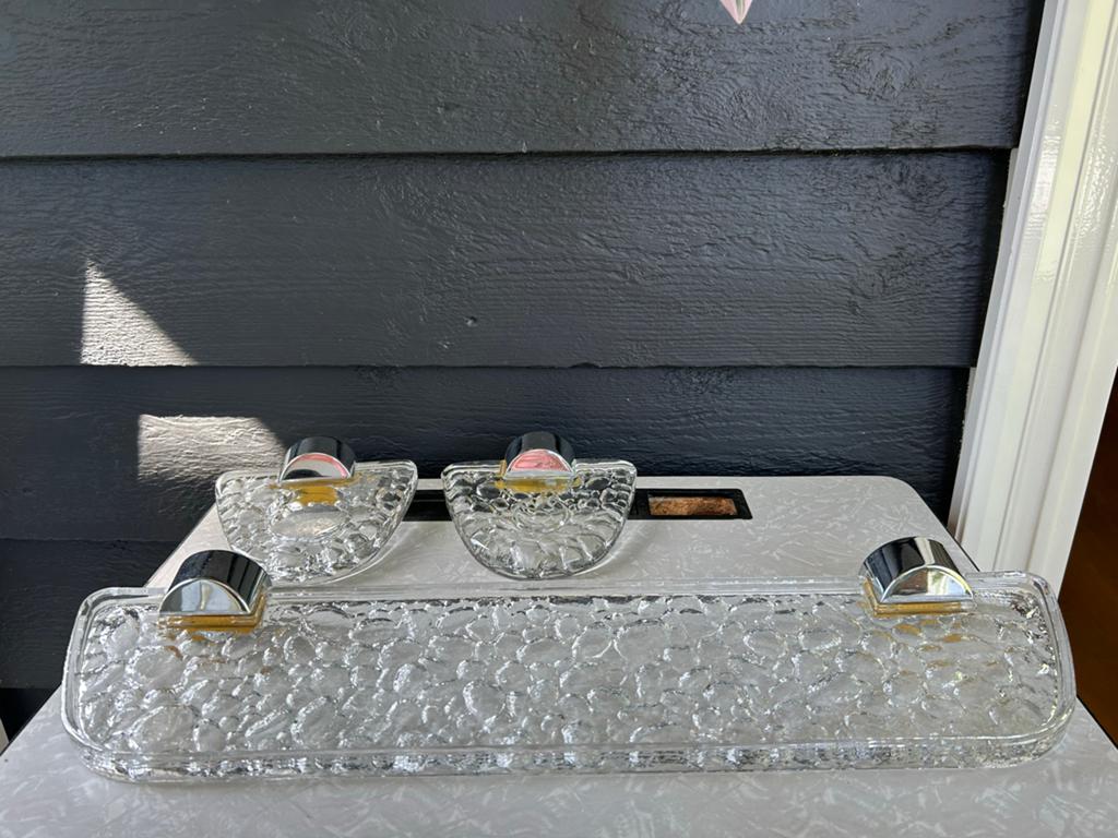 Vintage Grohe badkamer accessoires glas jaren 60/70, Ophalen of Verzenden, Gebruikt, Overige kleuren, Overige typen