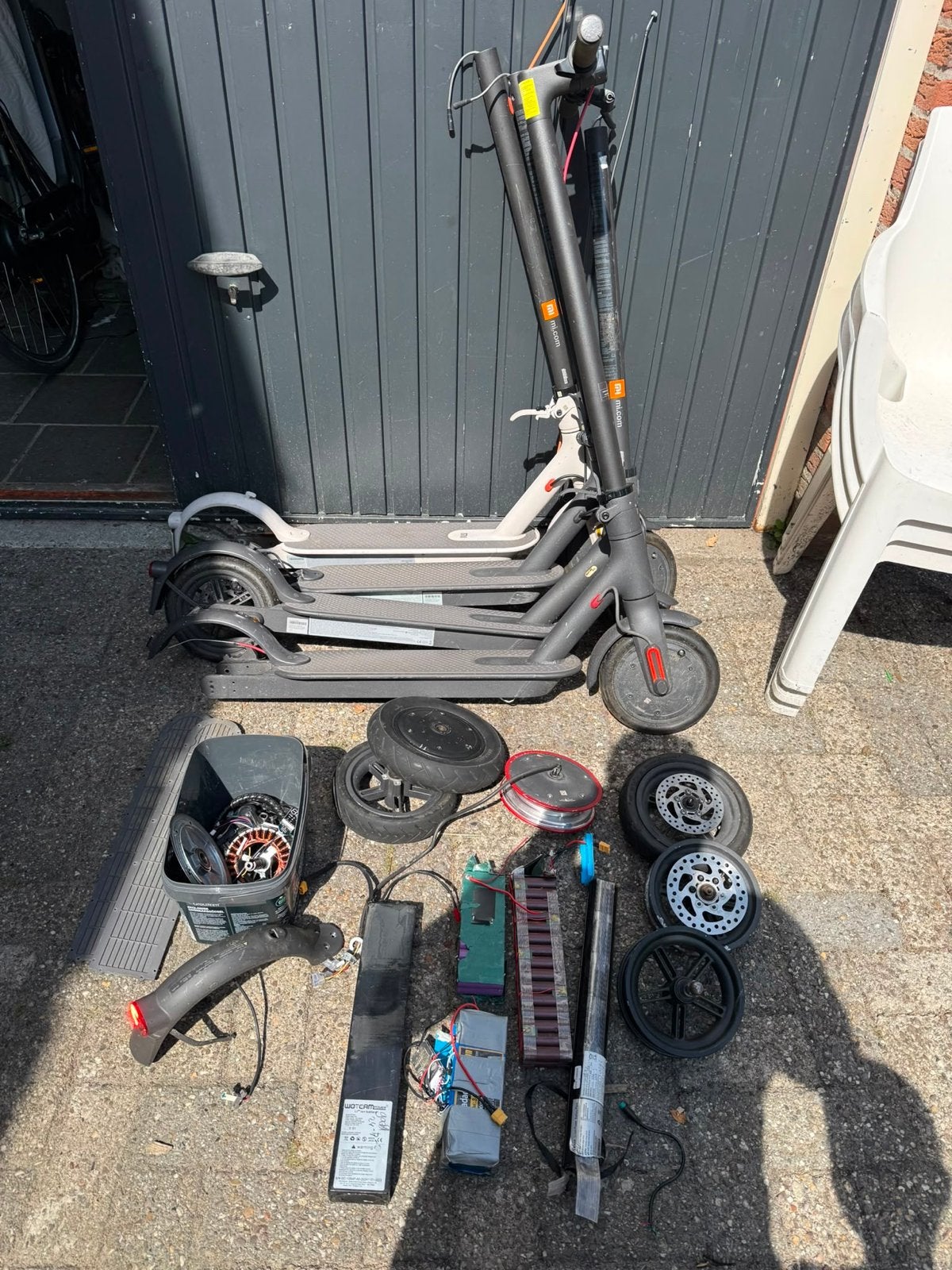 Partij elektrische steps en onderdelen (Xiaomi, Denver), Fietsen en Brommers, Steps, Ophalen, Gebruikt, Elektrische step (E-scooter)