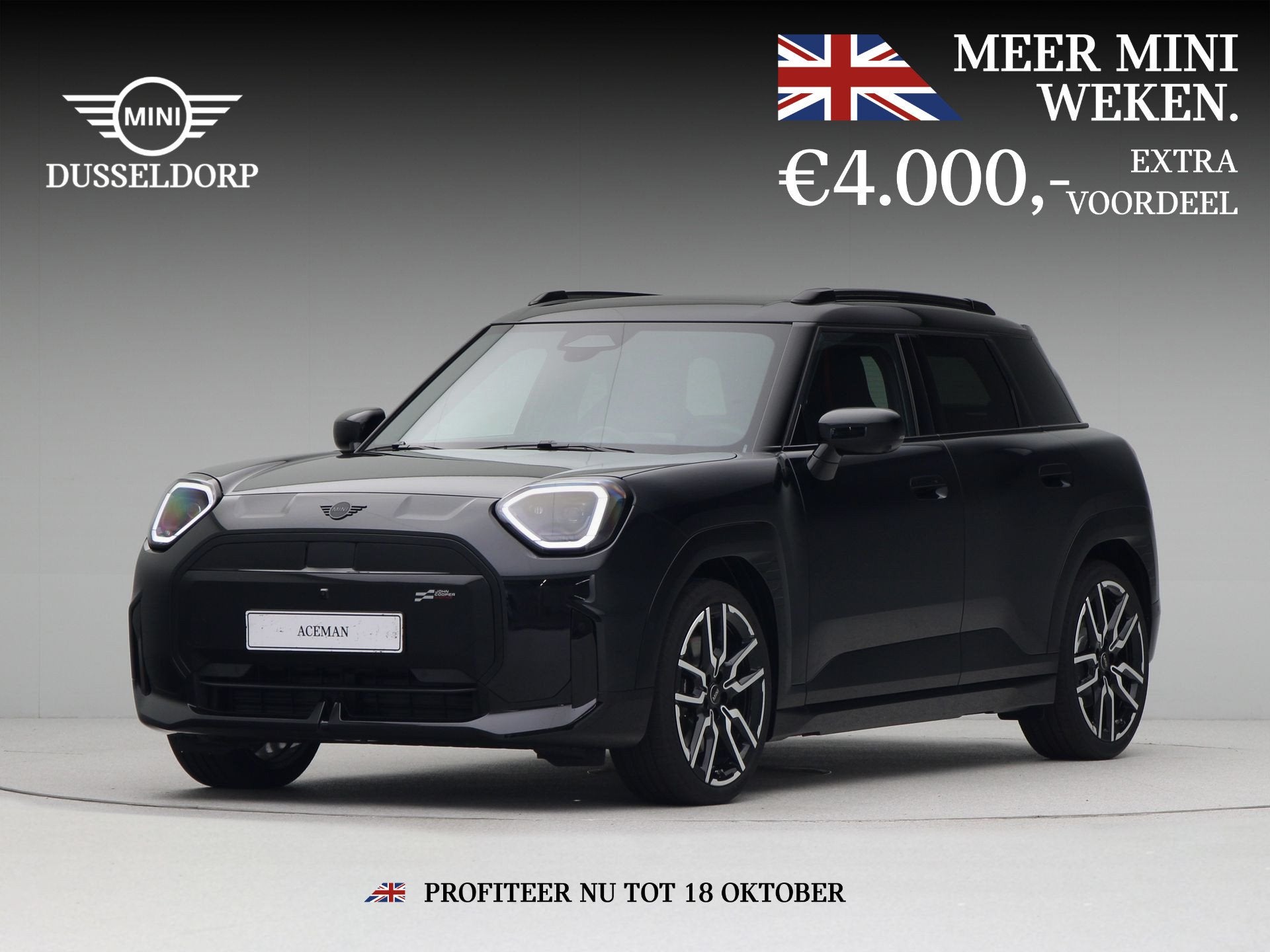 MINI Aceman SE John Cooper Works Pakket XL PRIVATE LEASE EUR, Zwart, Zwart, Aceman, Nieuw