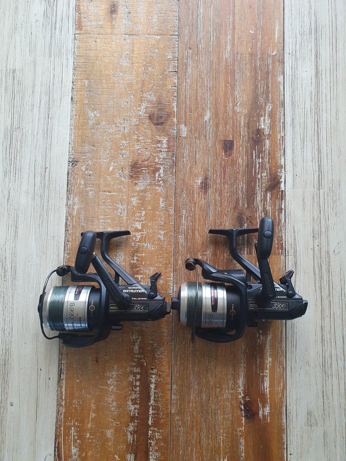 *** 2x shimano 3500b Baitrunners **, Watersport en Boten, Hengelsport | Karpervissen, Ophalen of Verzenden, Gebruikt, Molen