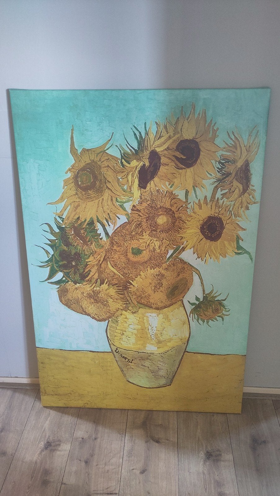 Canvas schilderij zonnebloemen van Gogh, Huis en Inrichting, Ophalen, Zo goed als nieuw, Schilderij