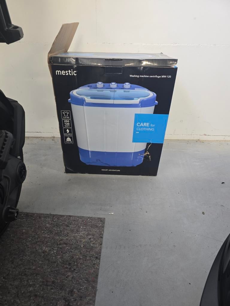 Mestic MW-120 Camping Wasmachine - Compact en Krachtig, Minder dan 1200 toeren, Minder dan 85 cm, Minder dan 4 kg, Bovenlader
