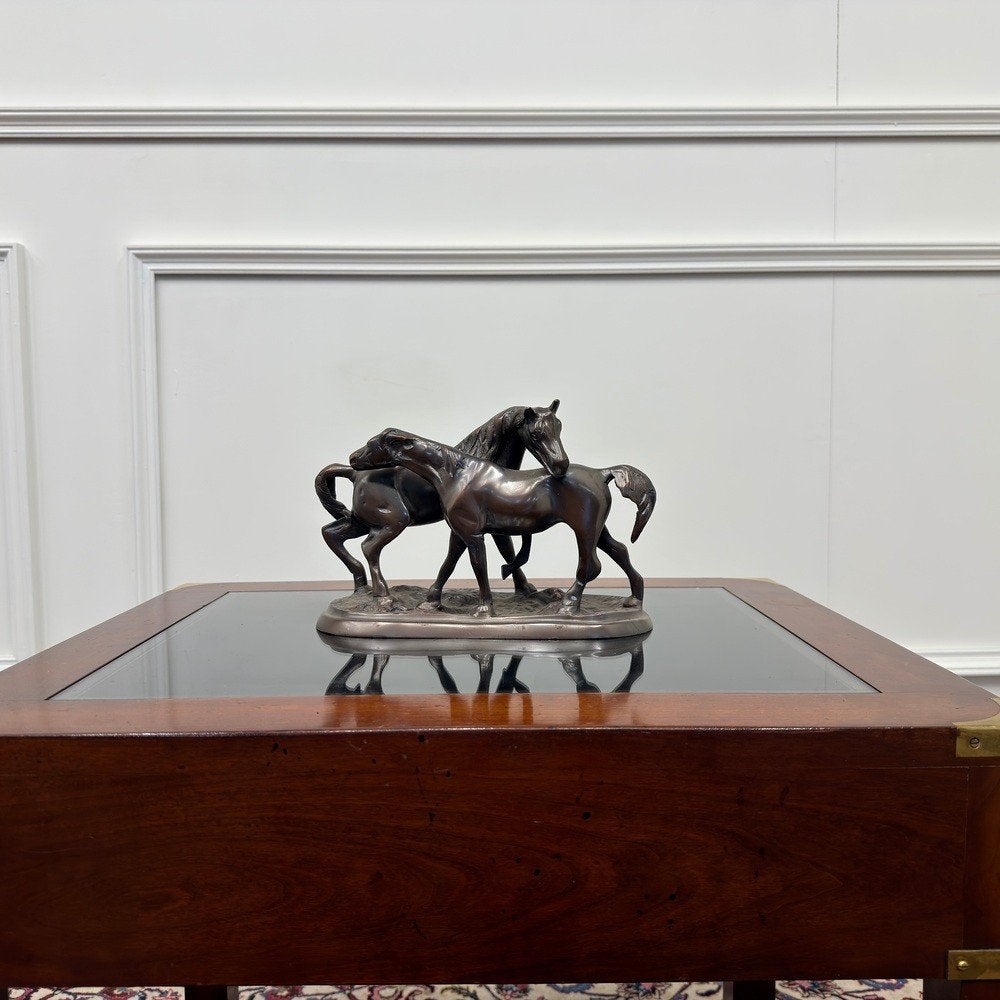 Bronzen Beeld van Twee Paarden, Ophalen of Verzenden