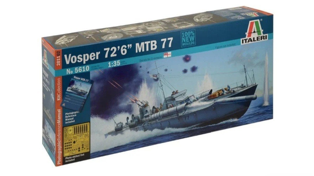 Italeri Vosper 72'6" MTB 77 ITA5610S, Ophalen of Verzenden, Nieuw, 1:32 tot 1:50, Italeri