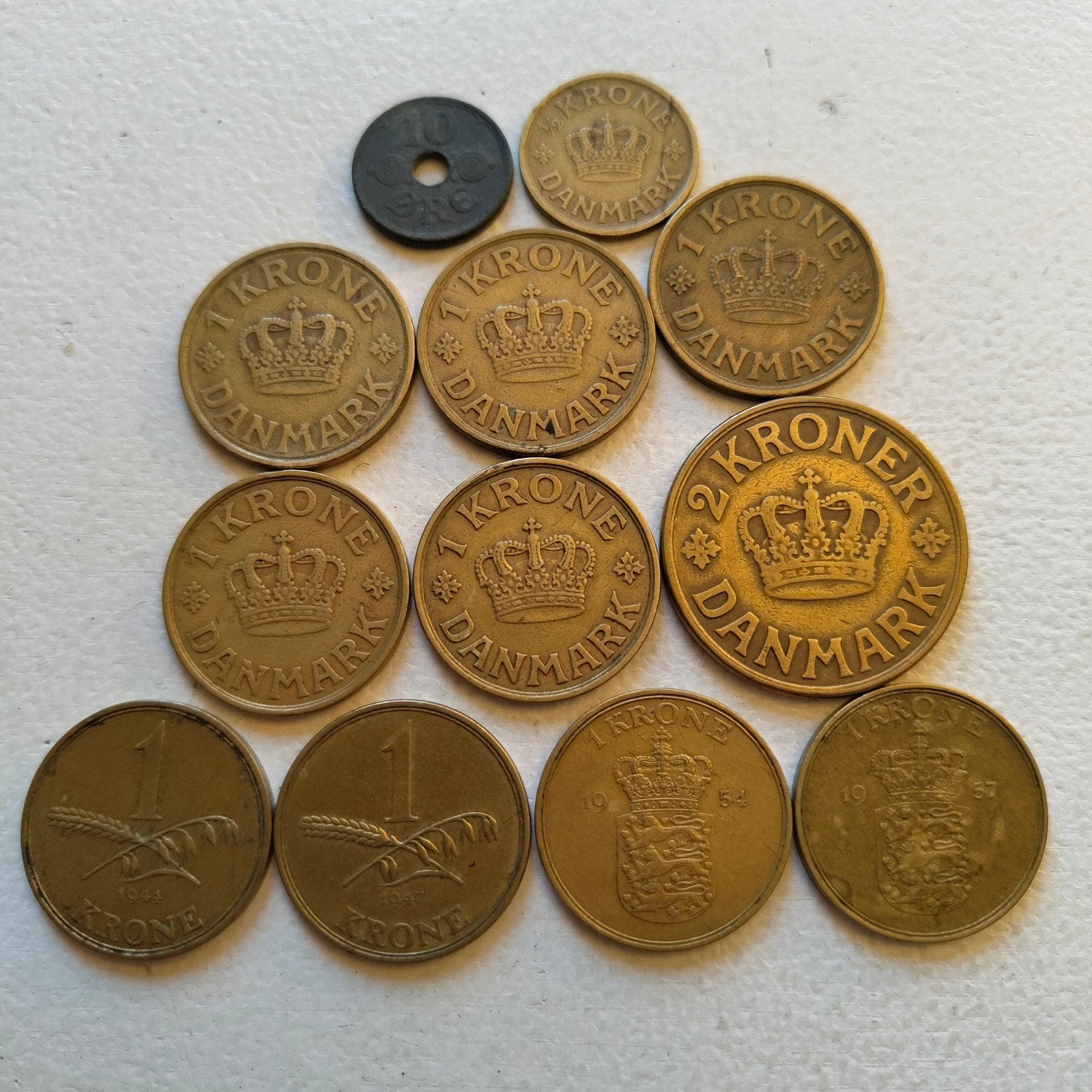Denemarken 12 verschillende munten 1925-1957, Ophalen of Verzenden