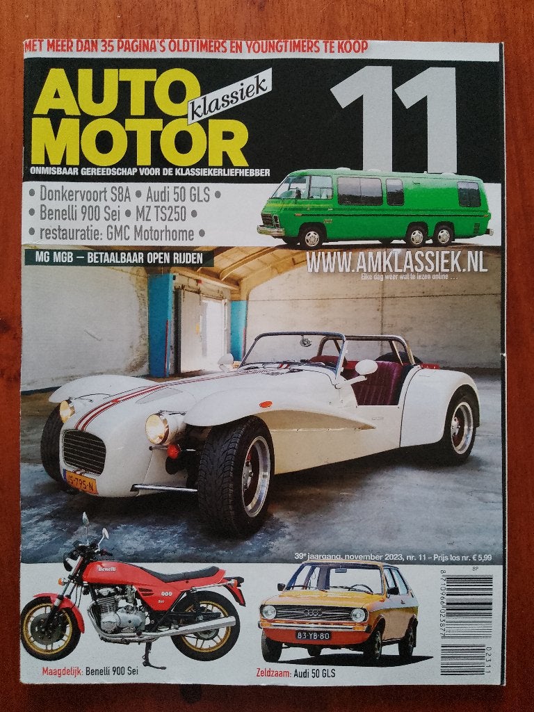 Auto Motor Klassiek 11 2023 Donkervoort S8A, Audi 50 GLS, Boeken, Ophalen of Verzenden, Nieuw, Audi