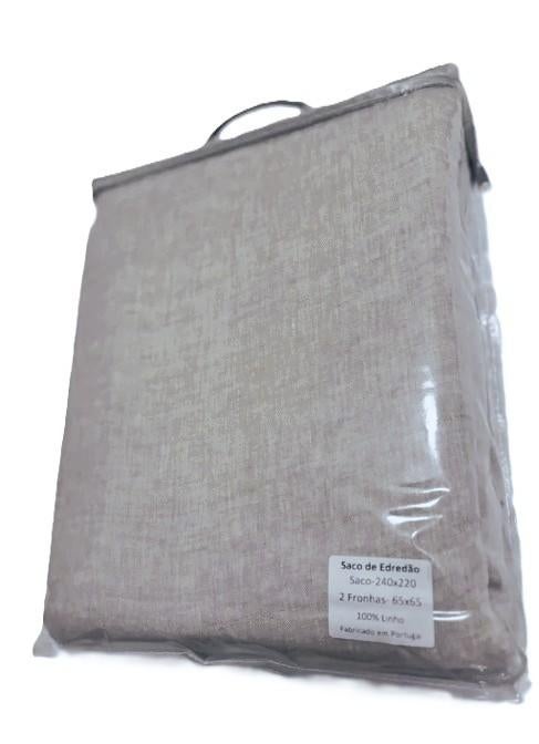 100% linnen dekbedovertrek 240x220 met slopen Naturel, Beige, Dekbedovertrek, Ophalen of Verzenden, Nieuw