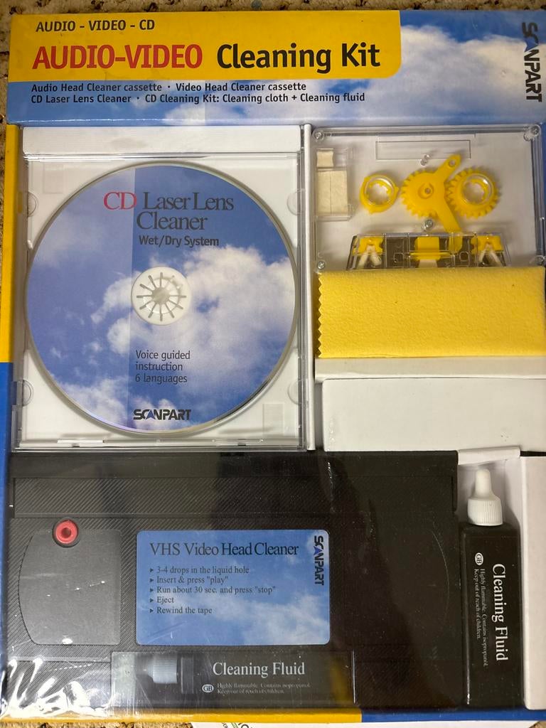 Scanpart Audio-Video Reinigingskit (CD, VHS, Audio), Ophalen of Verzenden, Nieuw