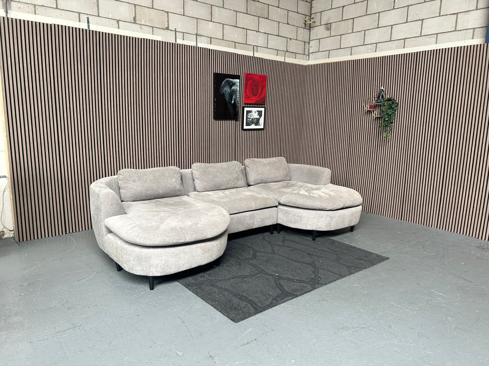 GRATIS LEVERING Goossens U-Bank Grijs 350X170 GEREINIGD, Huis en Inrichting, Banken | Bankstellen, Hoekbank, 300 cm of meer, Ophalen of Verzenden