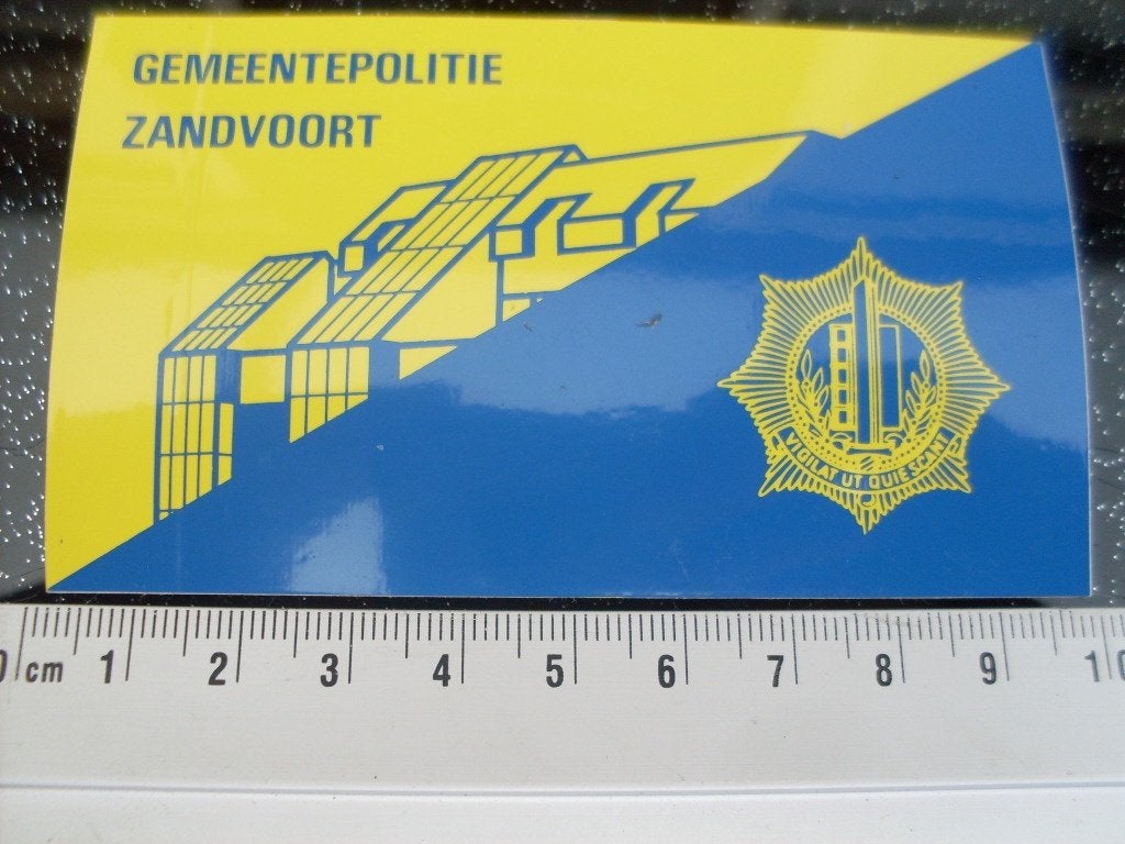 sticker gemeente politie zandvoort logo embleem stad plaats, Verzenden, Zo goed als nieuw, Bedrijf of Vereniging