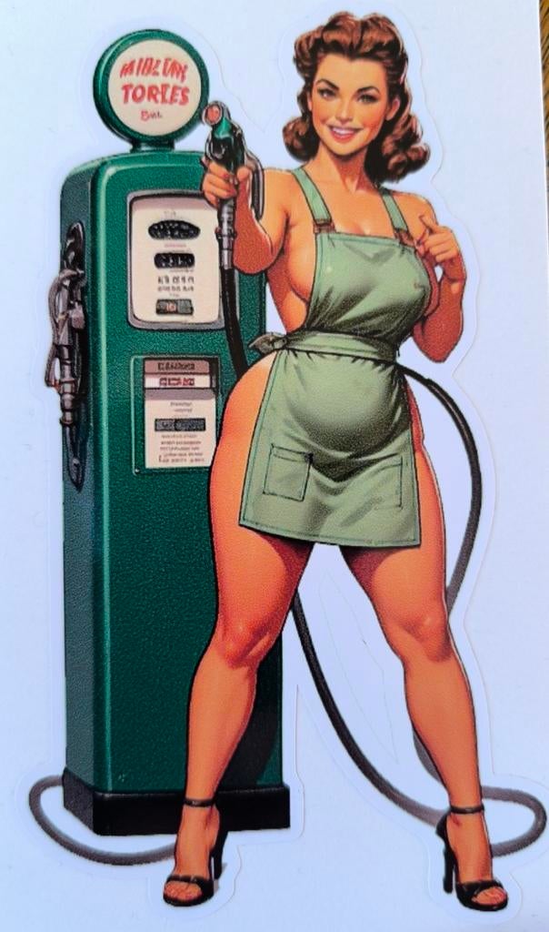 Pin-up Retro Sticker - 13 cm - Vintage Stijl, Ophalen of Verzenden, Nieuw, Overige typen