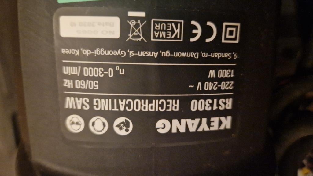 Keyang RS1300 Reciprozaag - Zo goed als nieuw, Keyang, 70 mm of meer, Ophalen of Verzenden, Zo goed als nieuw