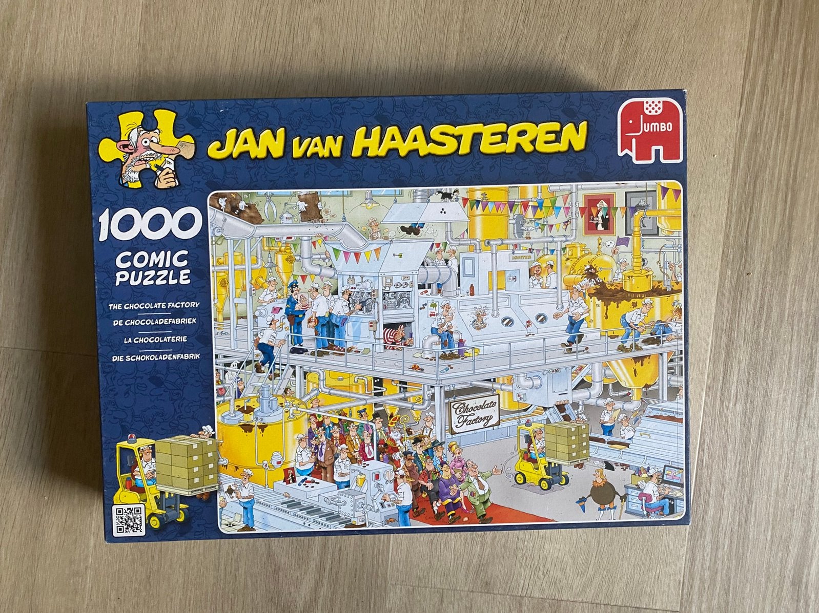 Jan van Haasteren Chocoladefabriek 1000 stukjes, Hobby en Vrije tijd, Ophalen of Verzenden, 500 t/m 1500 stukjes, Zo goed als nieuw