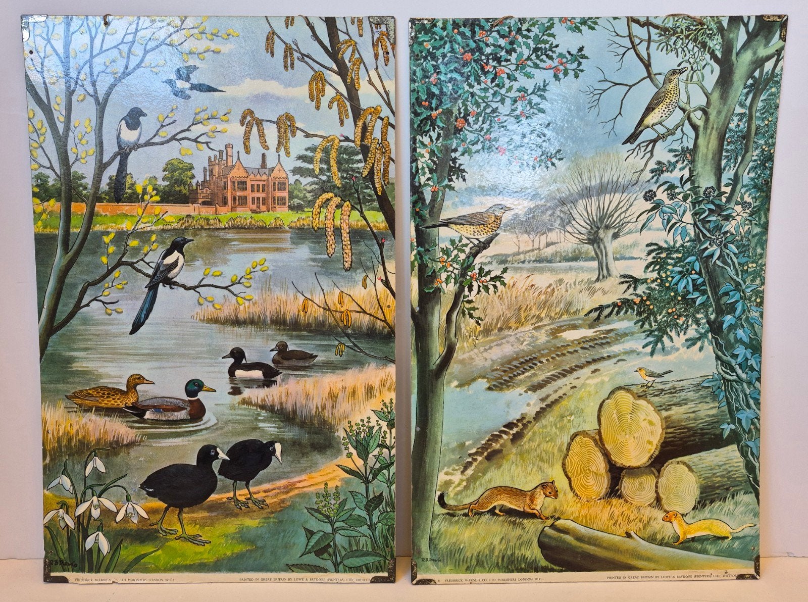 2 mooie schoolplaten - R.B. Davis, Ophalen