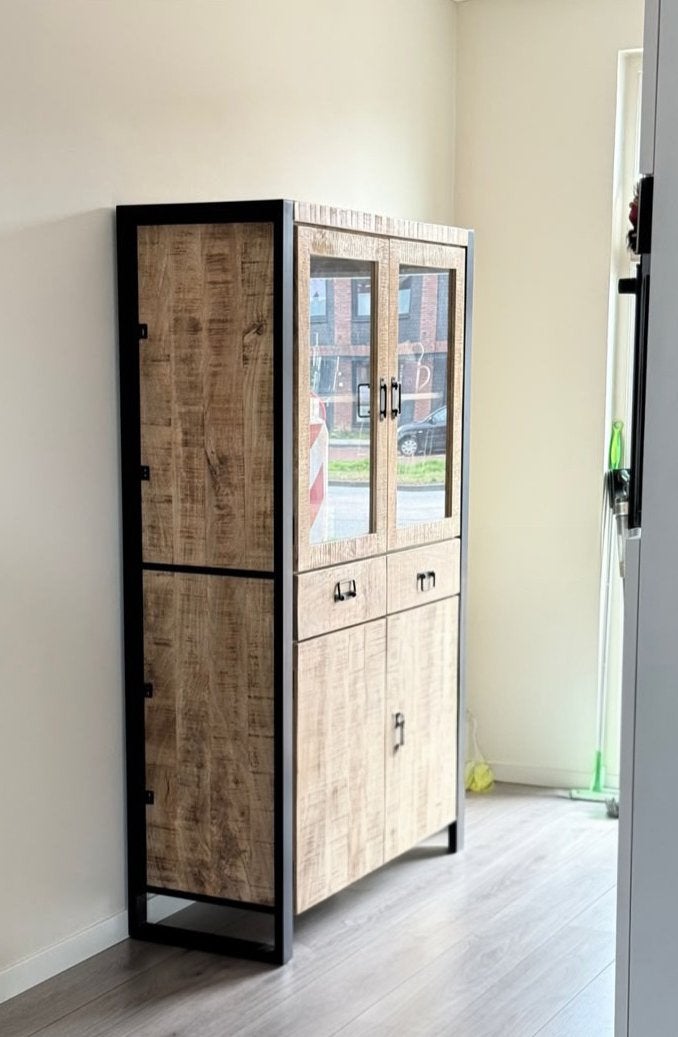 Kast Britt hoog - Industriële stijl opbergkast, Huis en Inrichting, Ophalen, 50 tot 100 cm, Zo goed als nieuw, Met lade(s)