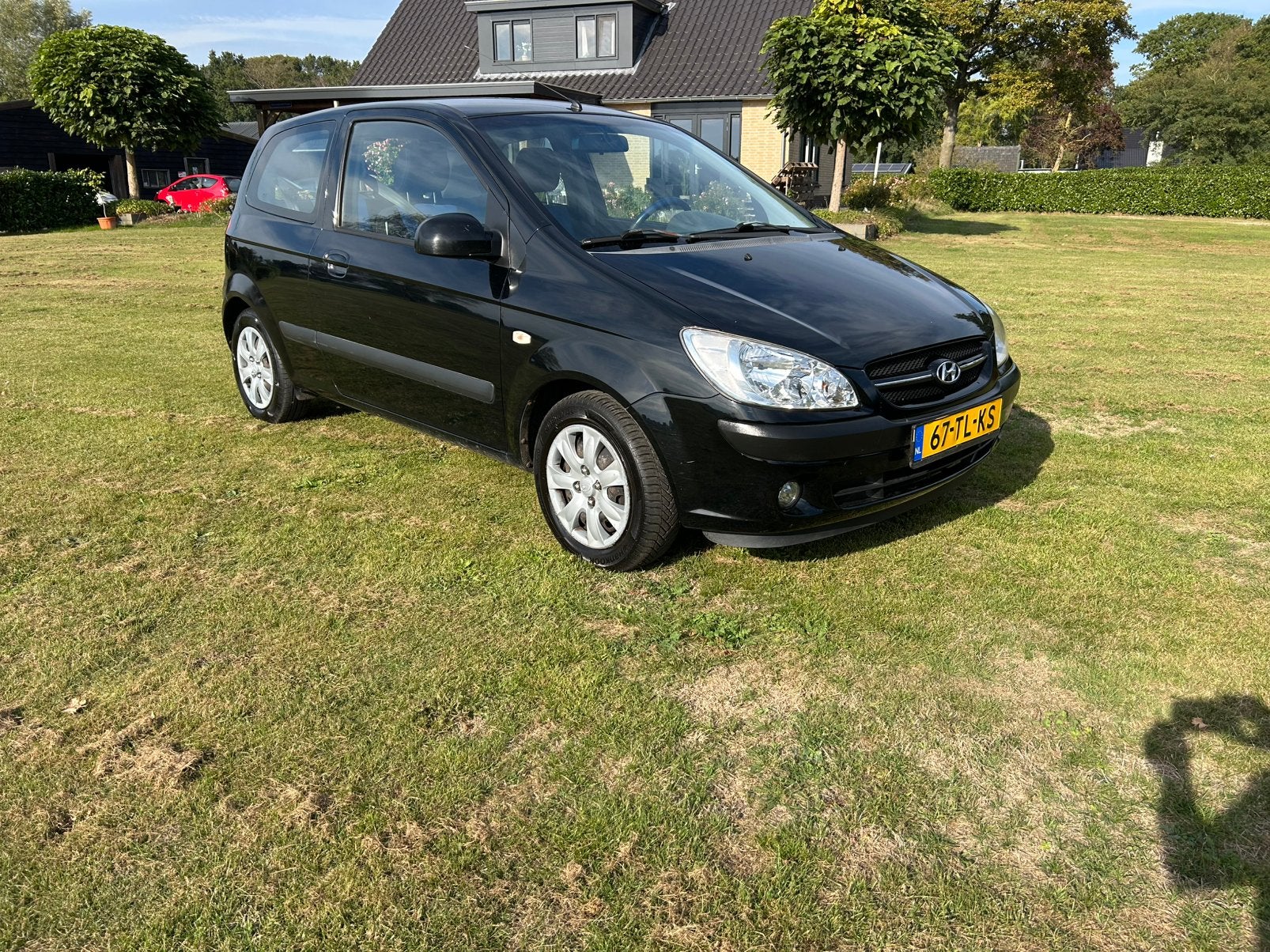 Hyundai Getz 1.4 3DRS 2006 Zwart Nieuwe Apk, Auto's, Voorwielaandrijving, 40 €/maand, 4 cilinders, Zwart