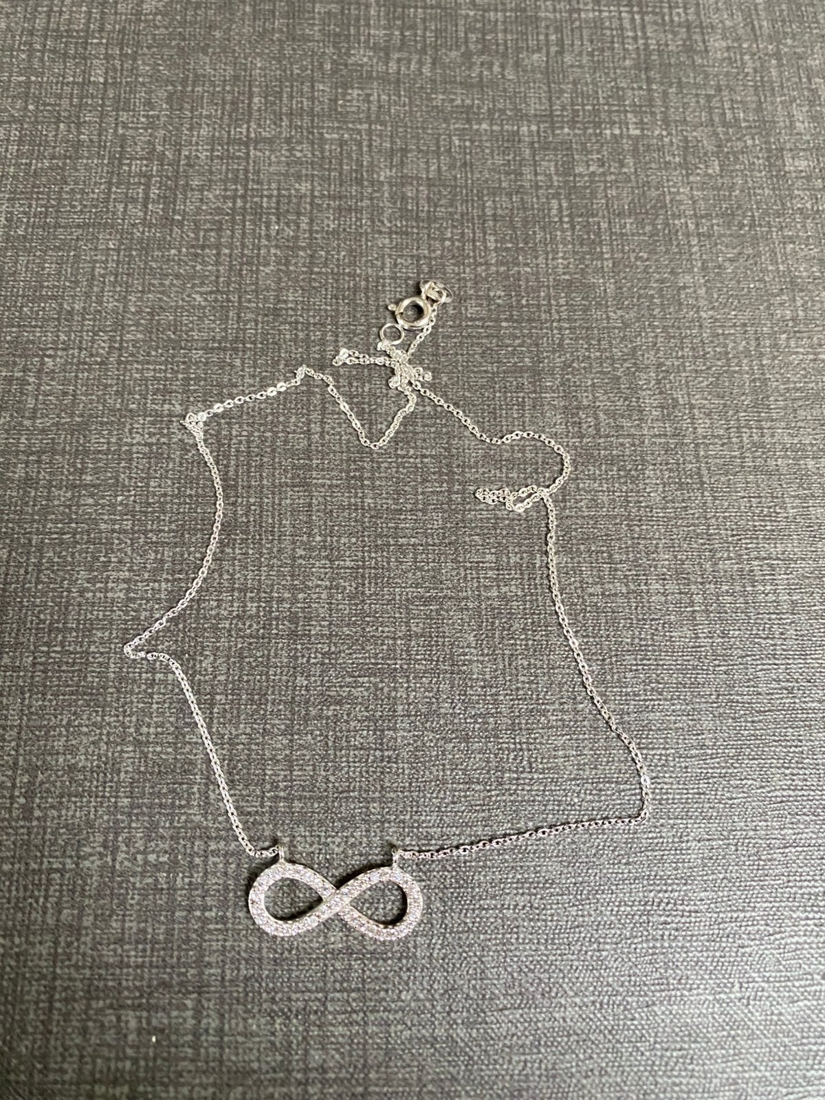 Ketting met infinity hanger zilver met zirkonia, Ophalen of Verzenden, Zilver