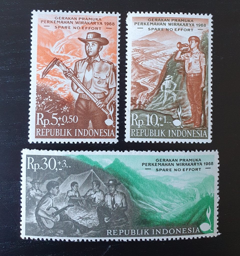 Indonesie 1968 Scouting Padvinder Michel 607-609 postfris, Postzegels en Munten, Verzenden, Postfris, Dier of Natuur