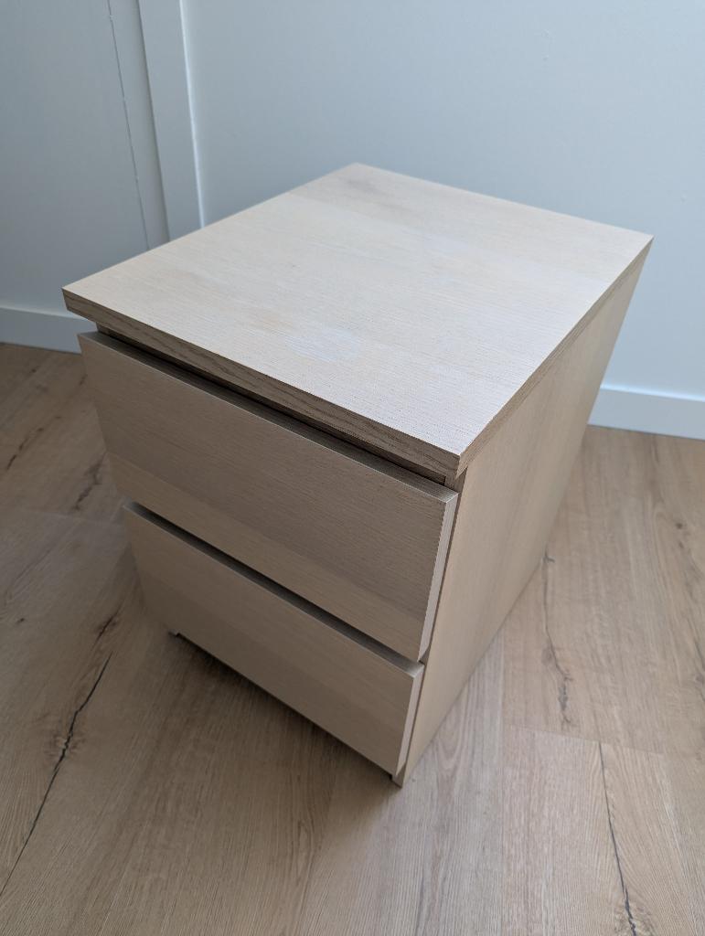 IKEA MALM ladekast 2 lades (eikenfineer), Ophalen, Minder dan 45 cm, 55 tot 70 cm, Zo goed als nieuw