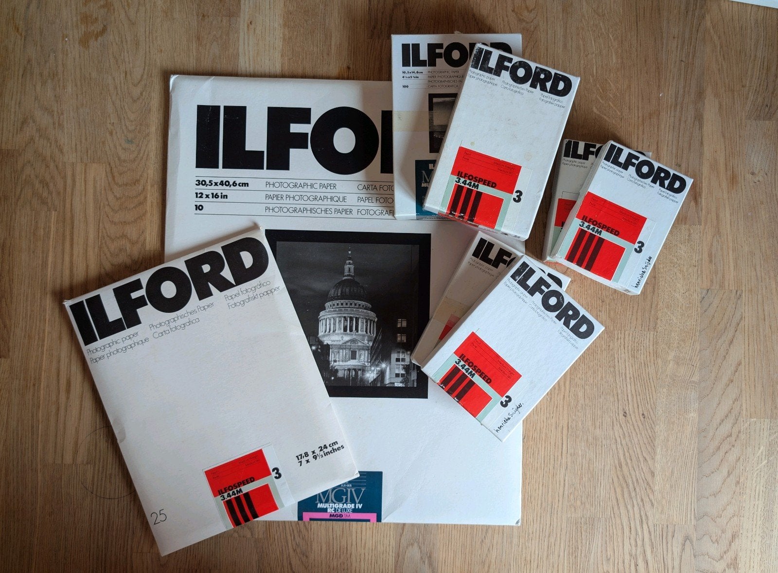 Partij llford Fotopapier Doka Ilfospeed 3 & Multigrade IV, Ophalen, Doka papier, Ilford, Zo goed als nieuw