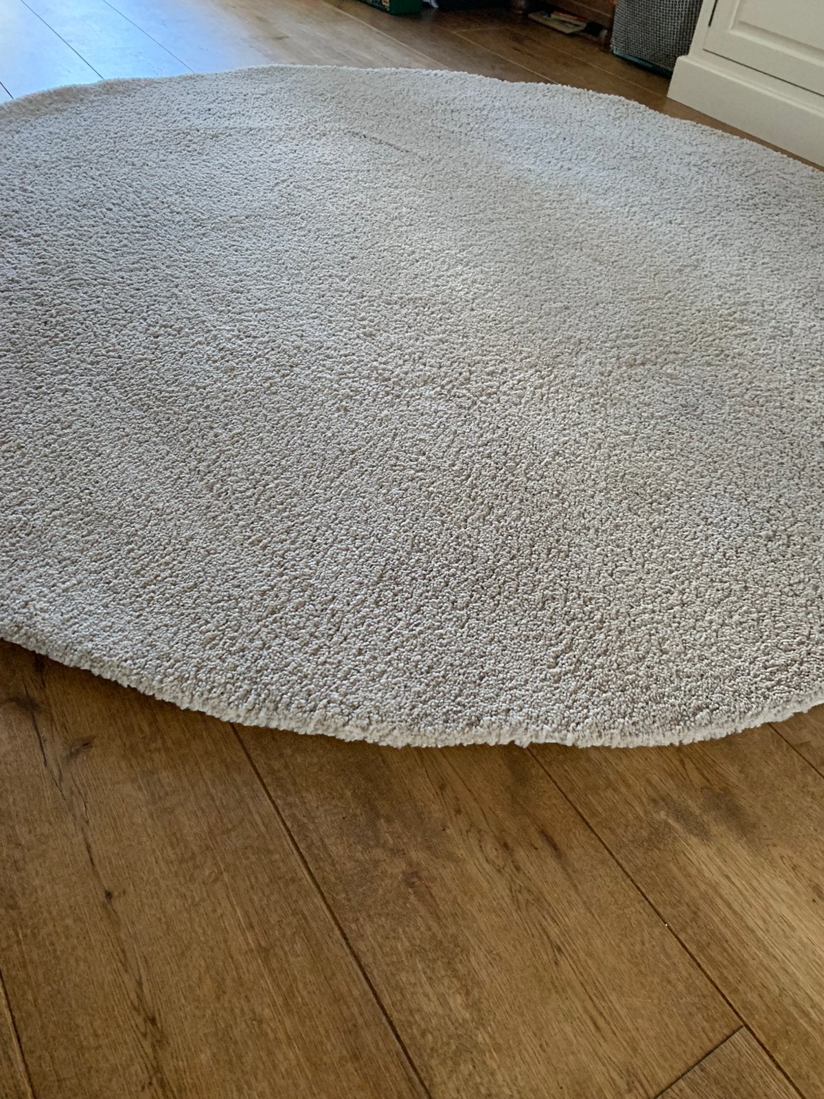 Vloerkleed, Ophalen, Gebruikt, Beige, Rond