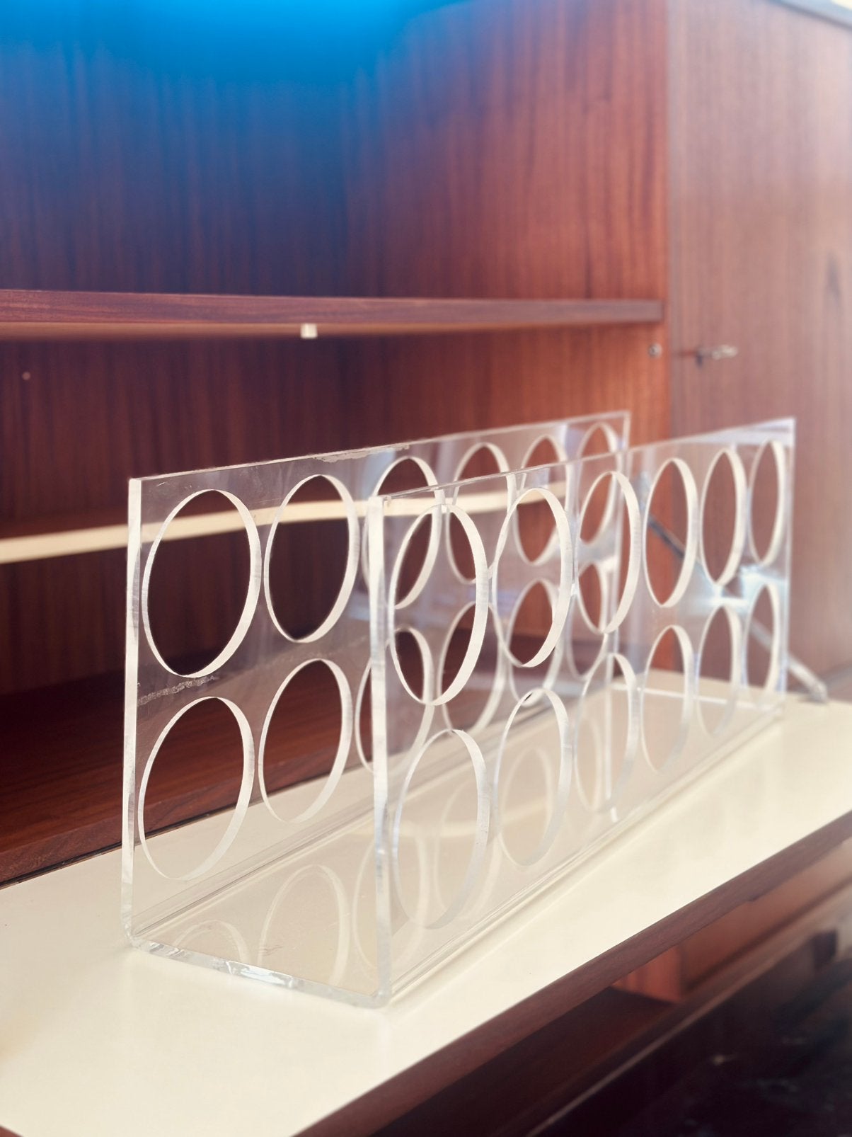 Vintage Plexiglas Acryl Wijnrek XL 12 flessen, Kunststof, Gebruikt, 5 tot 15 flessen, O