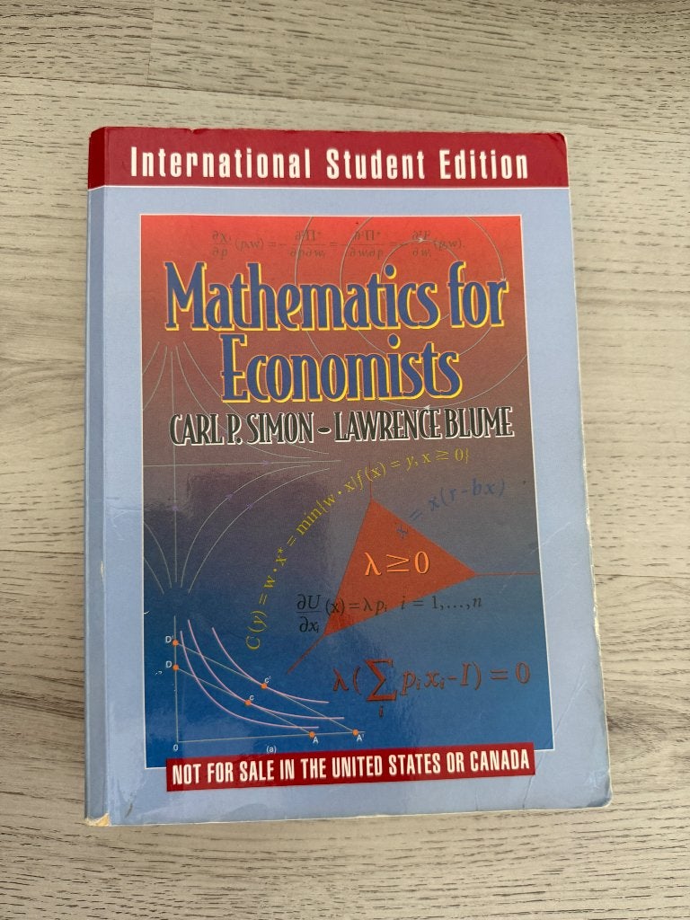 Mathematics for Economists, Ophalen of Verzenden, Gelezen