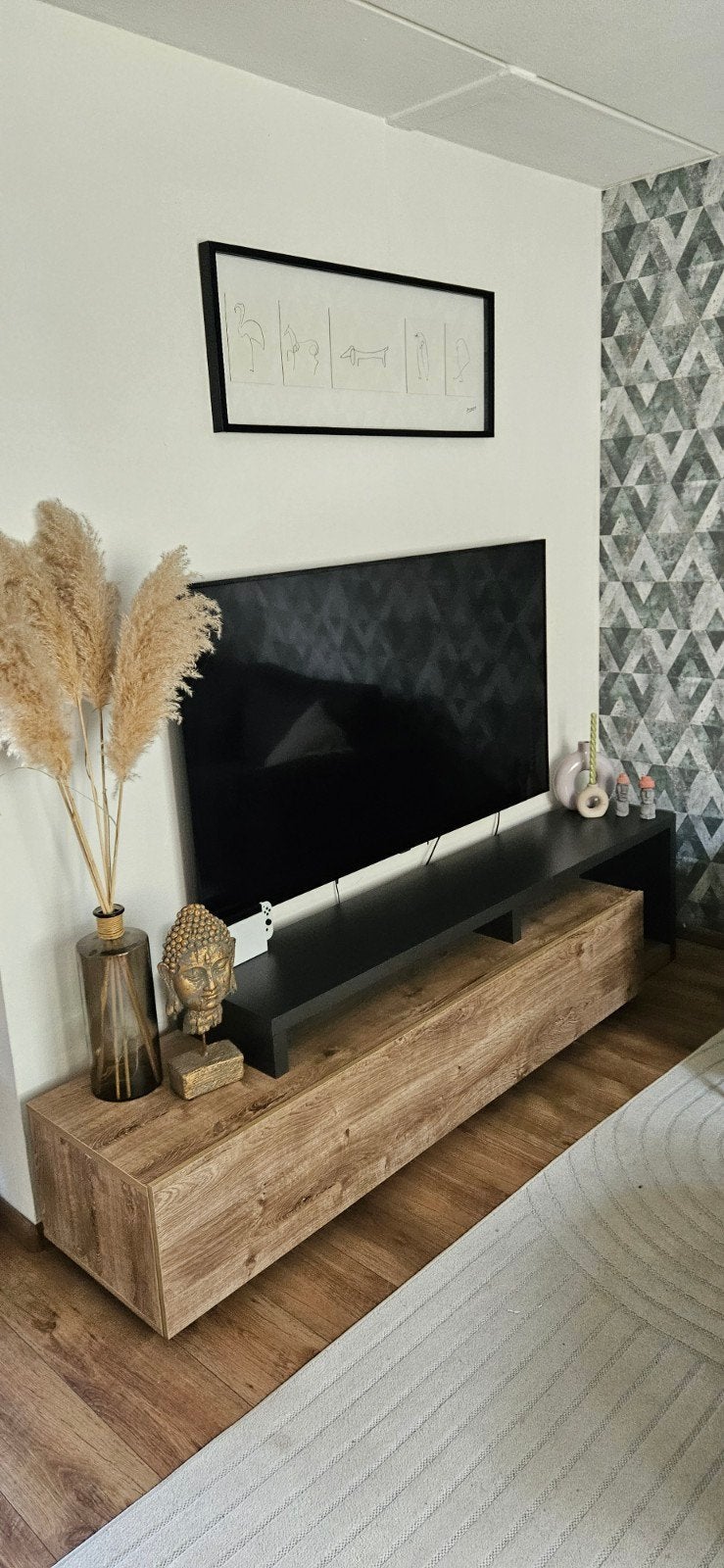 Modern tv-meubel met lade, zo goed als nieuw, Modern, Industrieel, 150 tot 200 cm, Zo goed als nieuw, Minder dan 100 cm