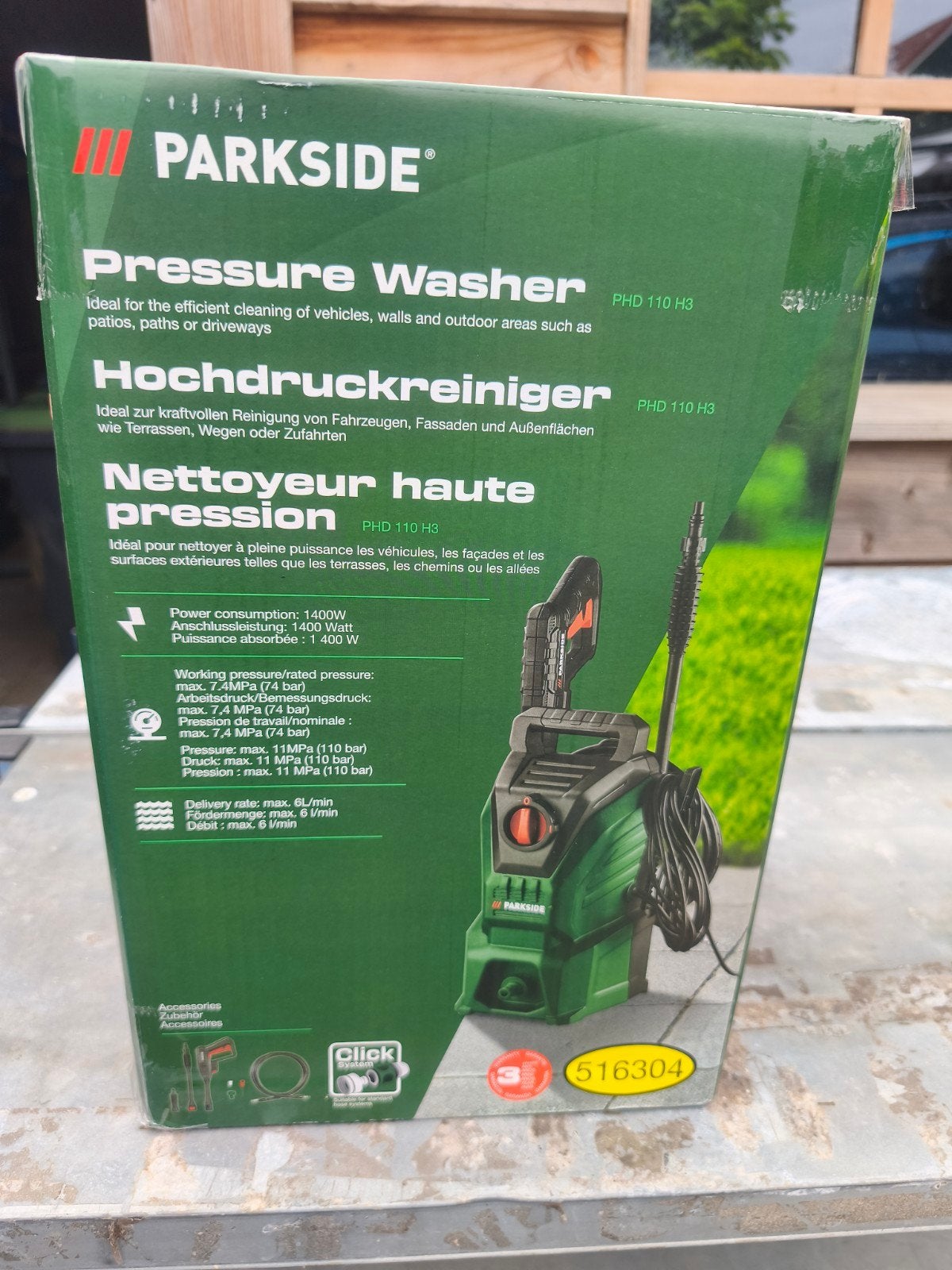Parkside Hogedrukreiniger PHD 110 H3 - Nieuw en Ongebruikt, Tuin en Terras, Ophalen of Verzenden, Nieuw, Elektrisch