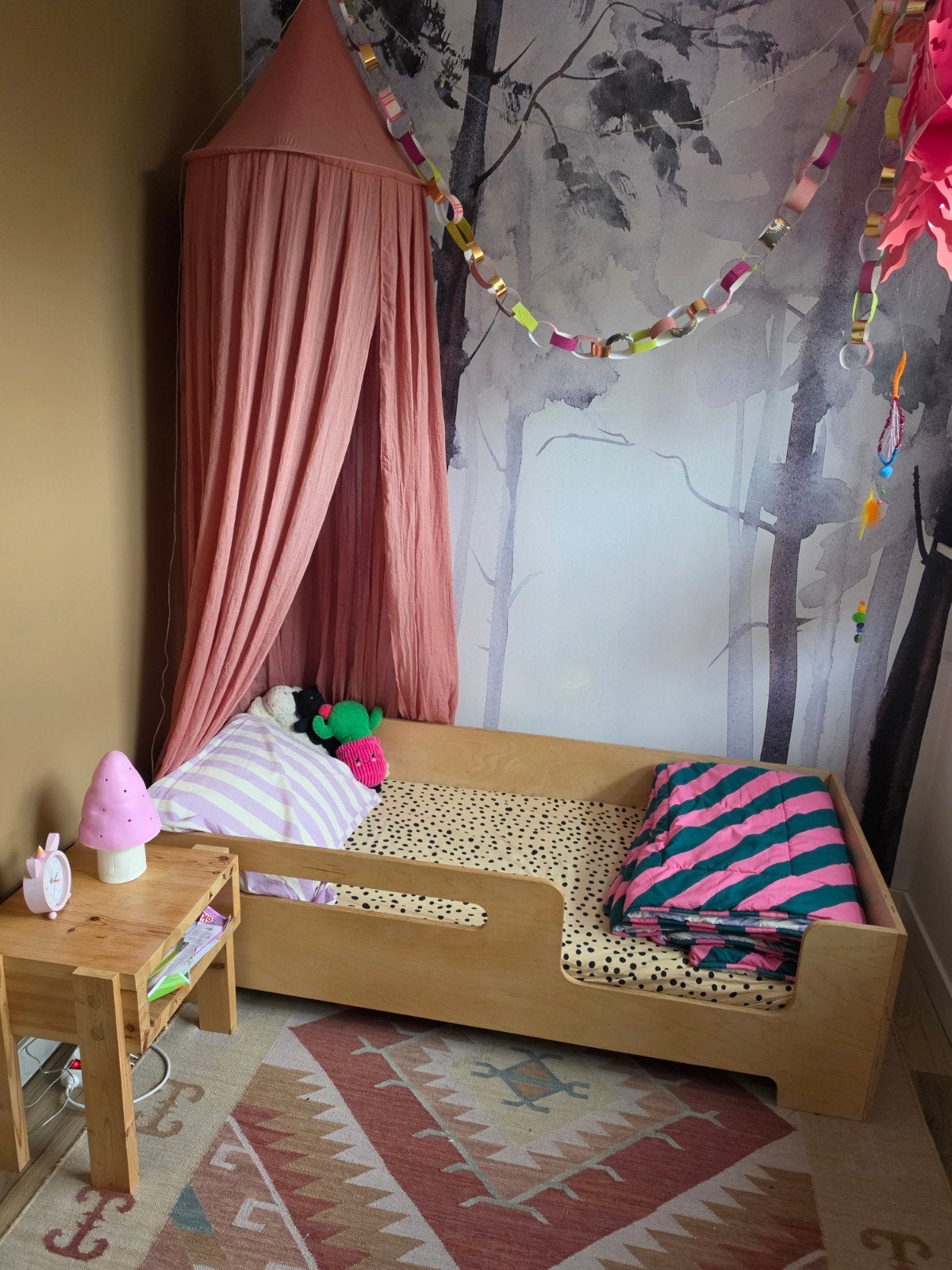 Montessori kinderbed multiplex 75x165cm (incl. matras), Ophalen, Gebruikt, 70 tot 85 cm, Matras