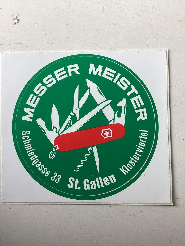 Sticker Messer Meister St. Gallen (Zwitsers zakmes), Verzenden, Zo goed als nieuw, Merk