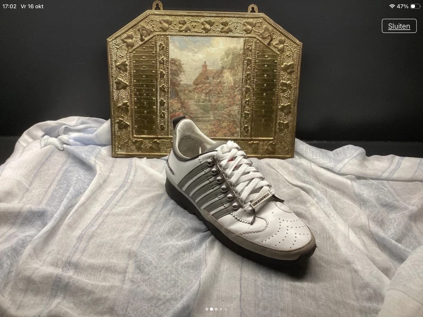 Dsquared2 sneakers - Wit/Grijs - Maat 42, Ophalen of Verzenden, Gedragen, Wit, Sneakers of Gympen