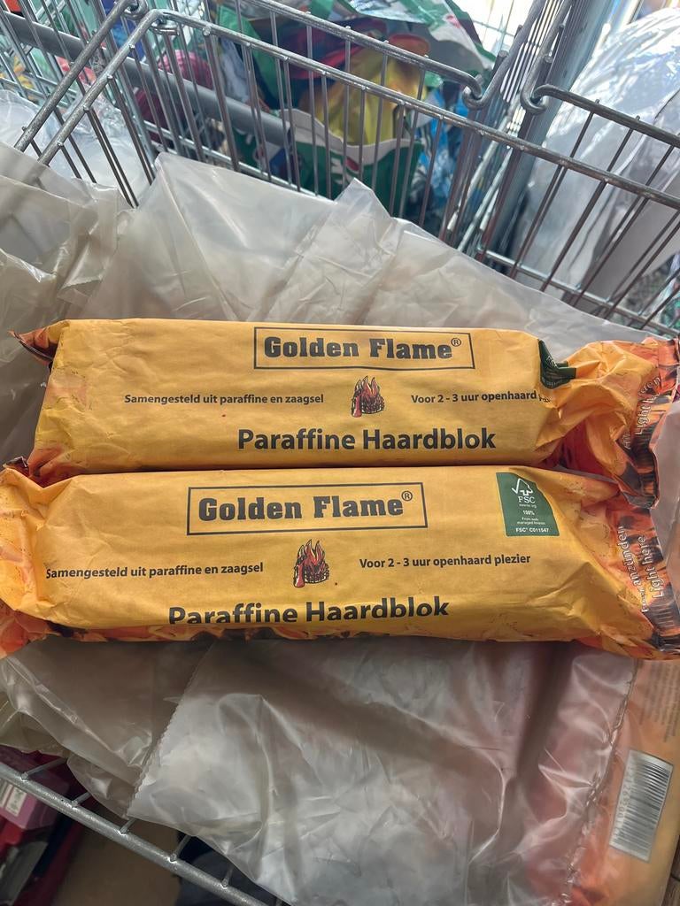 Golden Flame Paraffine Haardblokken - 2-3 uur brandtijd, Minder dan 3 m³, Ophalen, Overige houtsoorten, Blokken