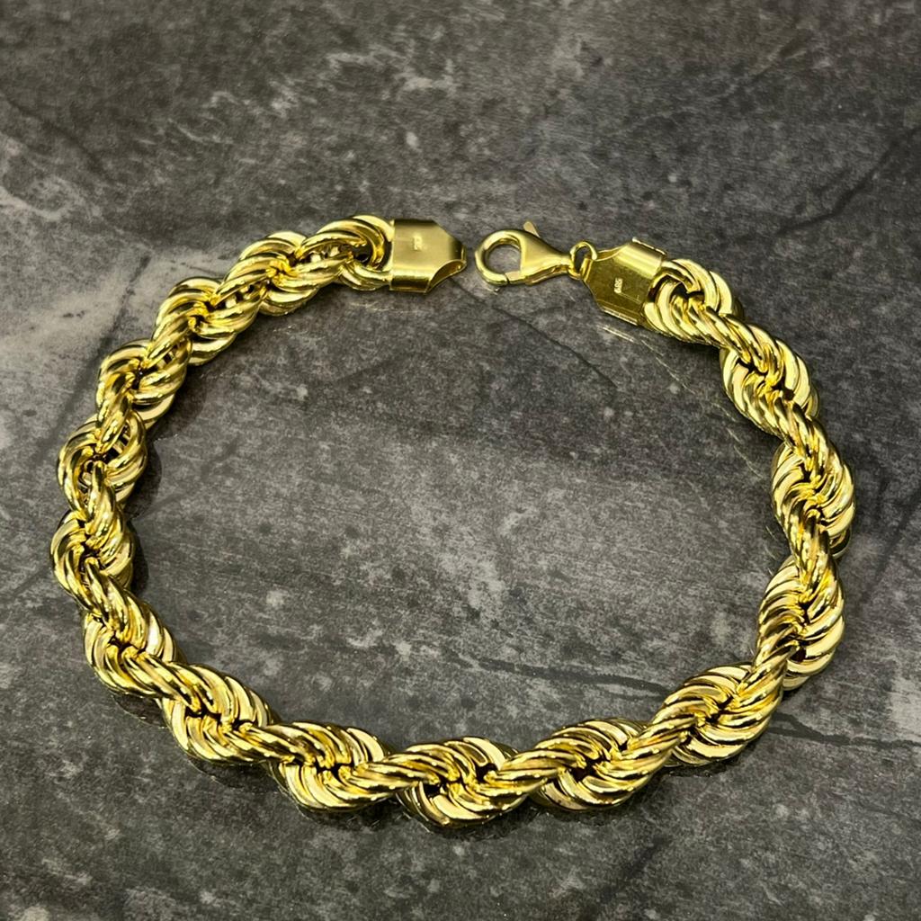 14k gouden armband rope schakel dik model, Ophalen of Verzenden, Nieuw, Goud