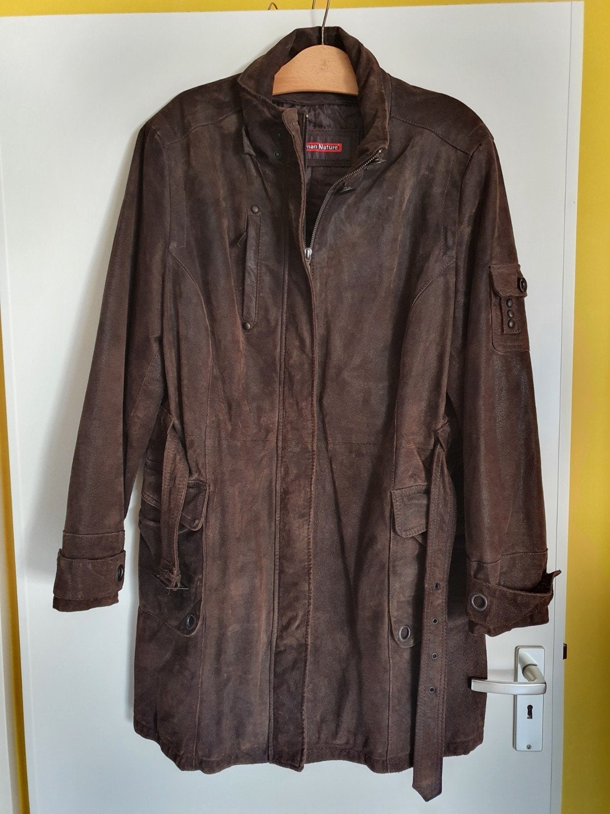 Human Nature XXL suede leren jas, Bruin, Maat 46/48 (XL) of groter, Ophalen of Verzenden, Zo goed als nieuw