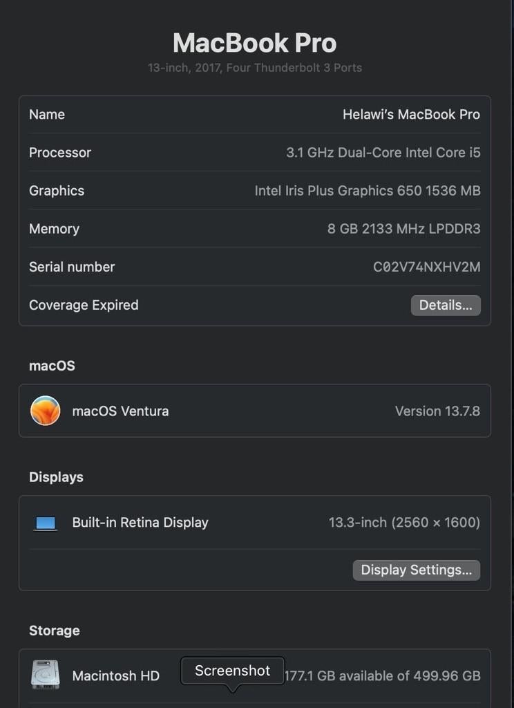MacBook Pro 13" (2017) - 3.1GHz i5 - 8GB RAM - 512GB SSD, Computers en Software, Apple Macbooks, 2 tot 3 Ghz, Qwerty, 8 GB, 13 inch