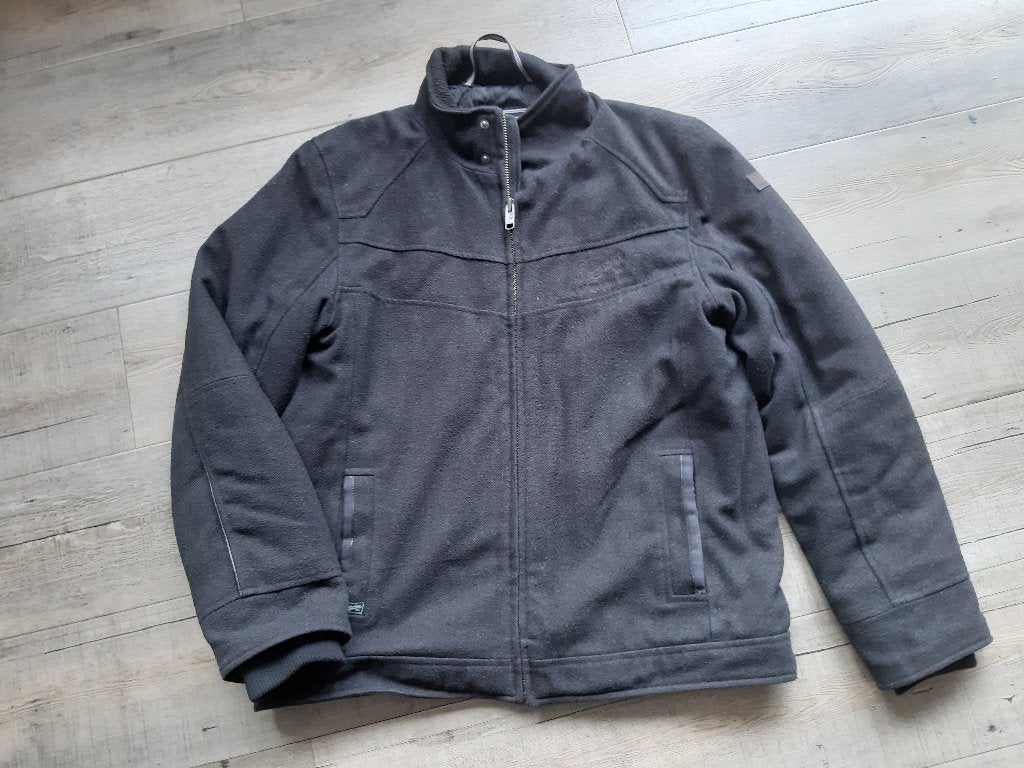 zwart/grijze wollen heren winterjack Twinlife maat XL, Ophalen, Zwart, Maat 56/58 (XL), Twinlife