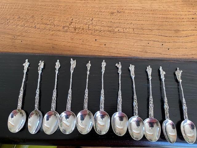 11 Antieke zilveren Apostel lepeltjes begin 1900, Antiek en Kunst, Antiek | Bestek, Ophalen of Verzenden