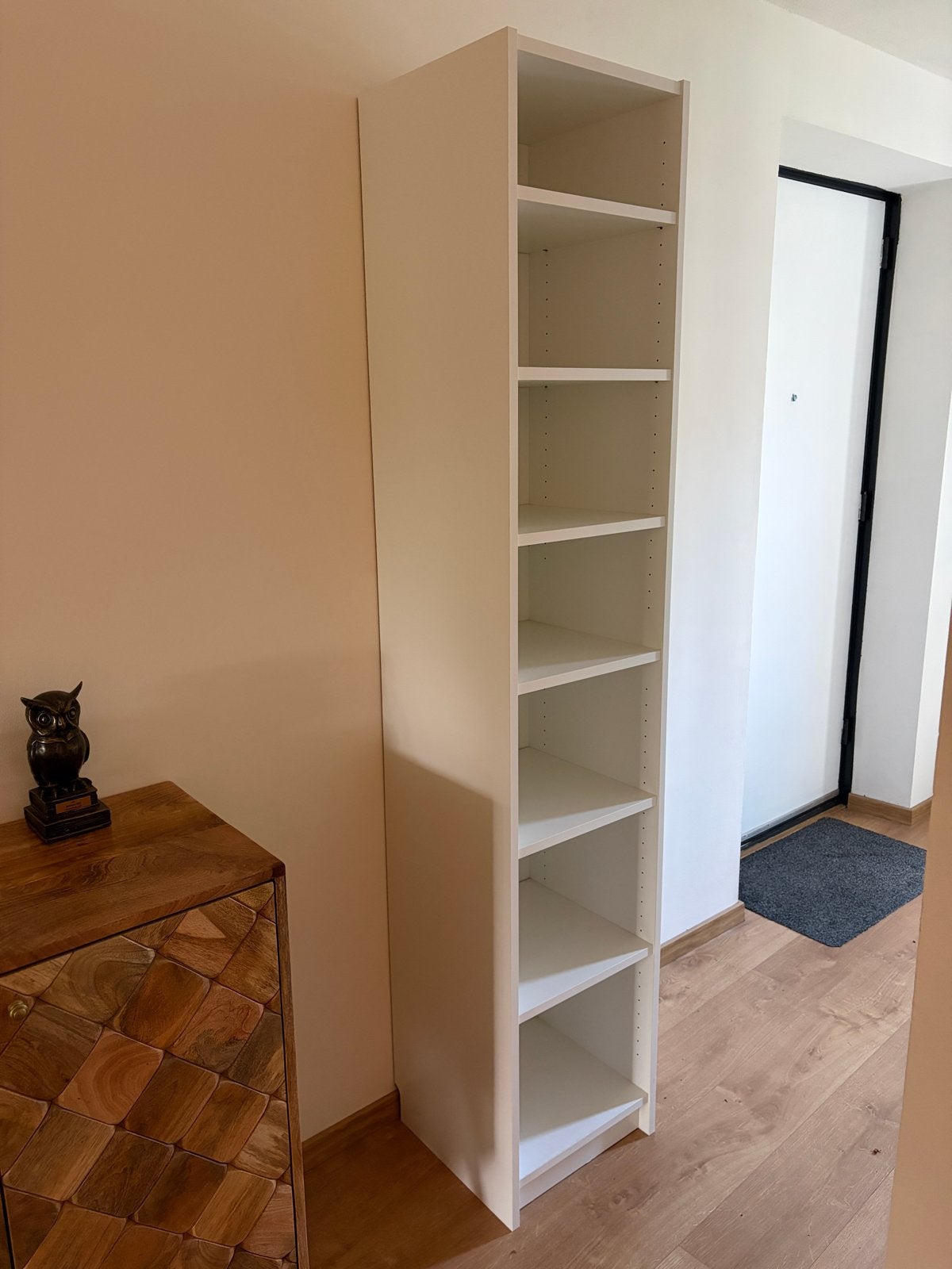 Hoge witte Billy ikea boekenkast met verstelbare planken, Ophalen, Met plank(en), Minder dan 50 cm, Gebruikt